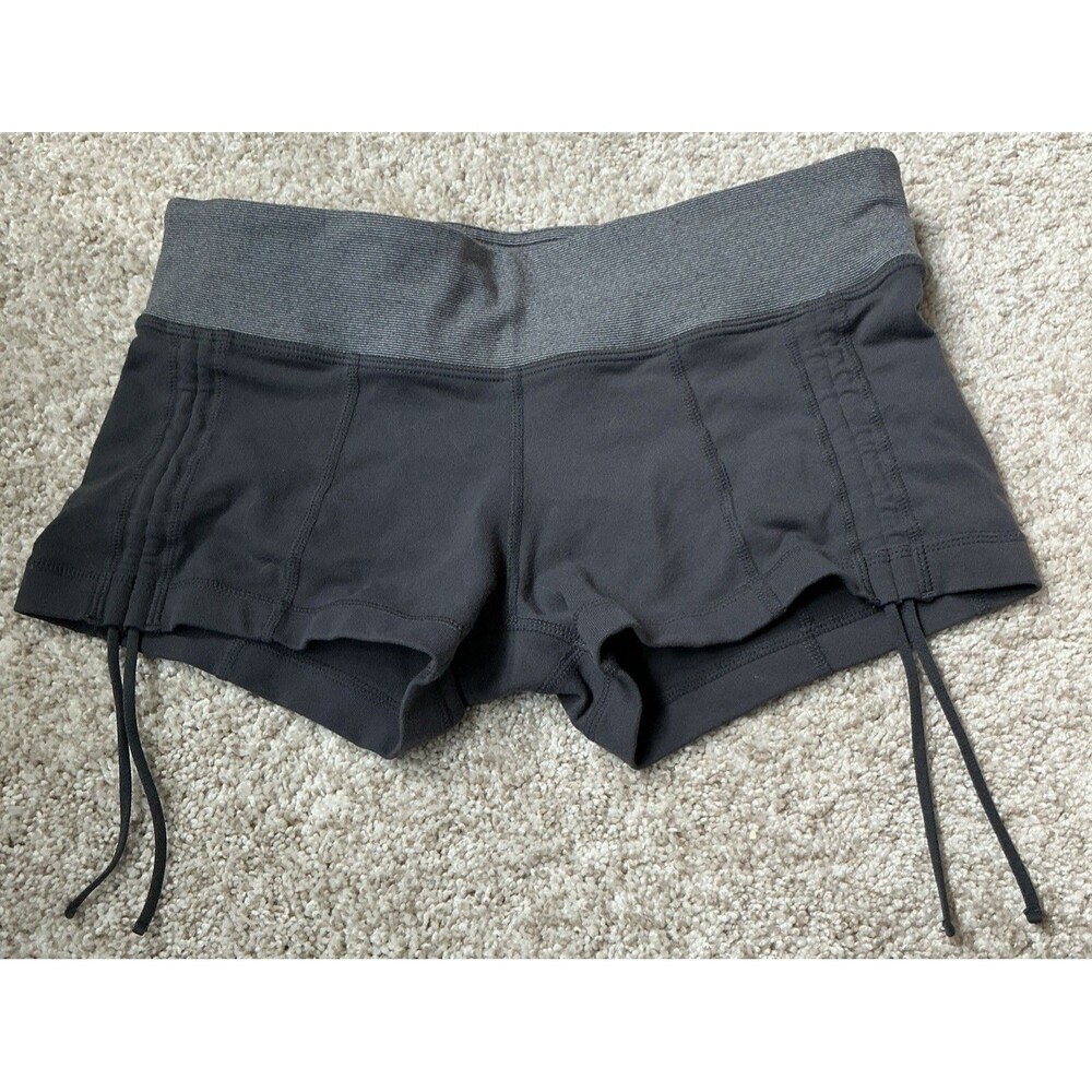 Lululemon Hot Hot Charcoal Gray Shorts With Adjustable Leg Drawstrings Size 4